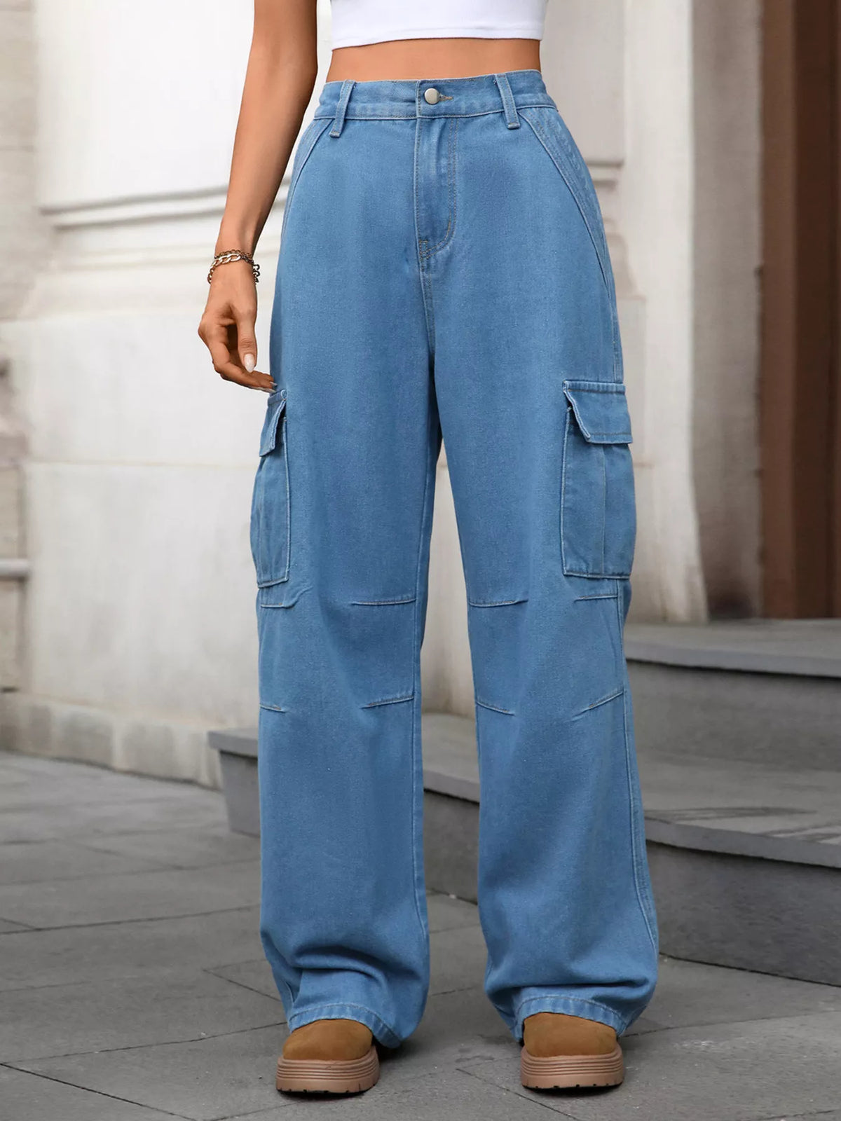 Hazel Blues® |  Relaxed Fit Cargo Jeans