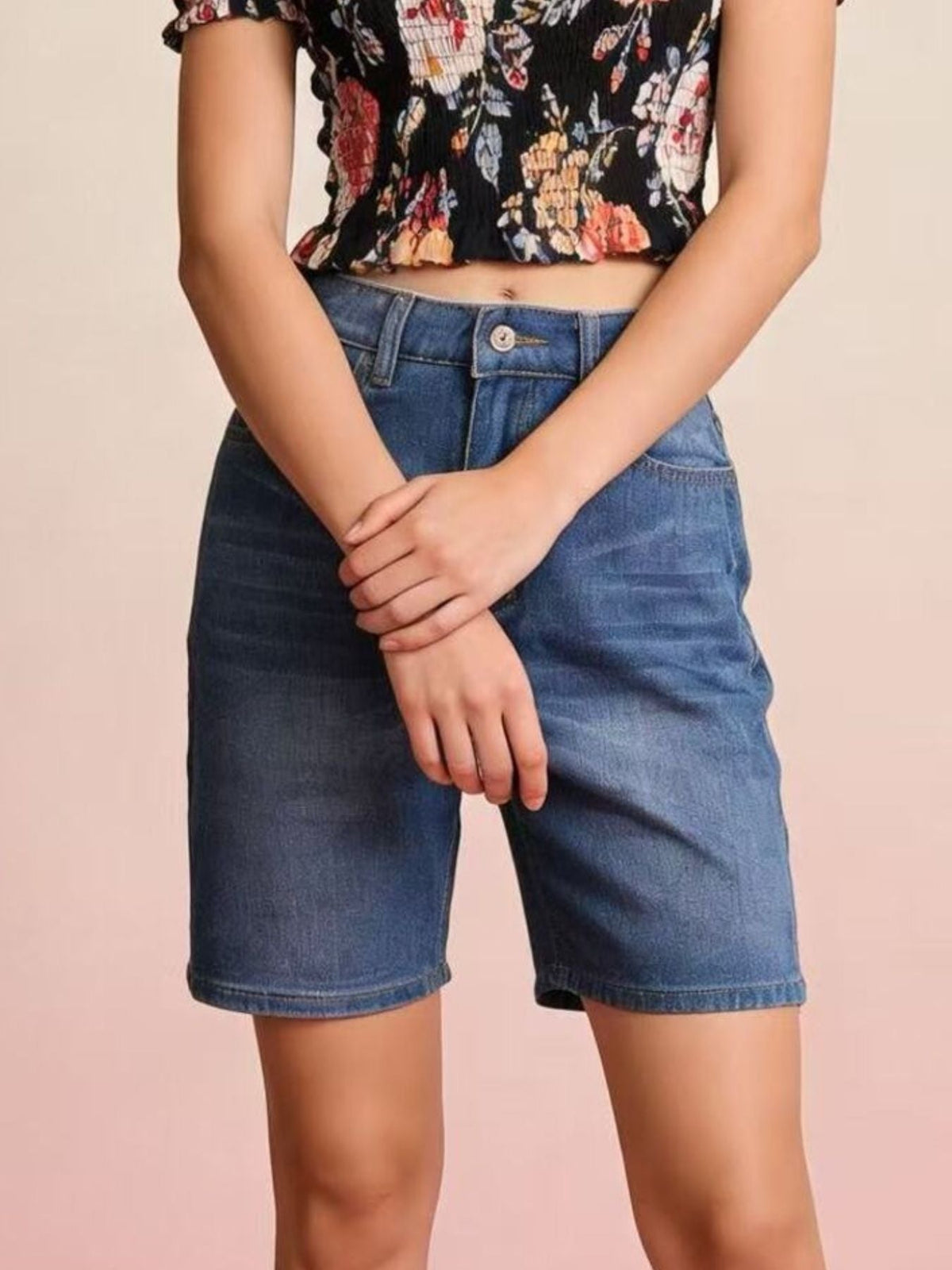 Hazel Blues® |  High Waist Denim Shorts