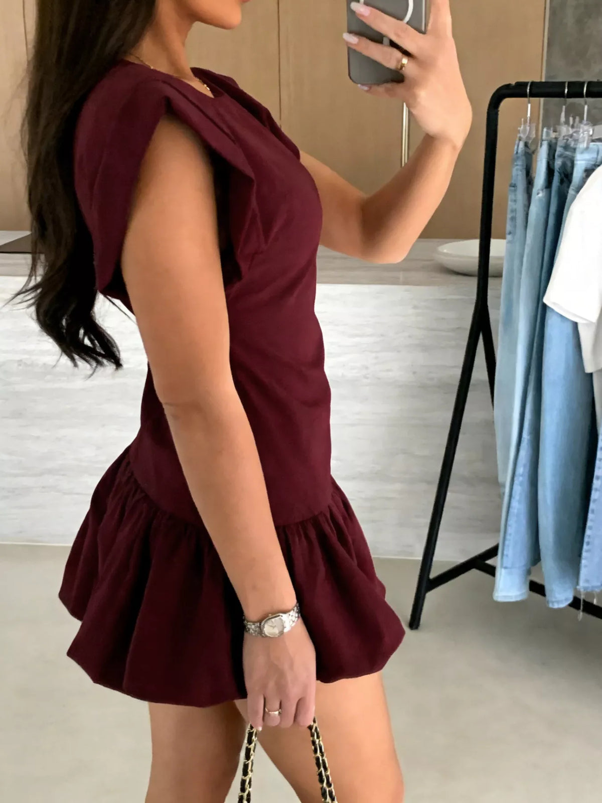 Hazel Blues® |  Ruffle Hem Mini Dress