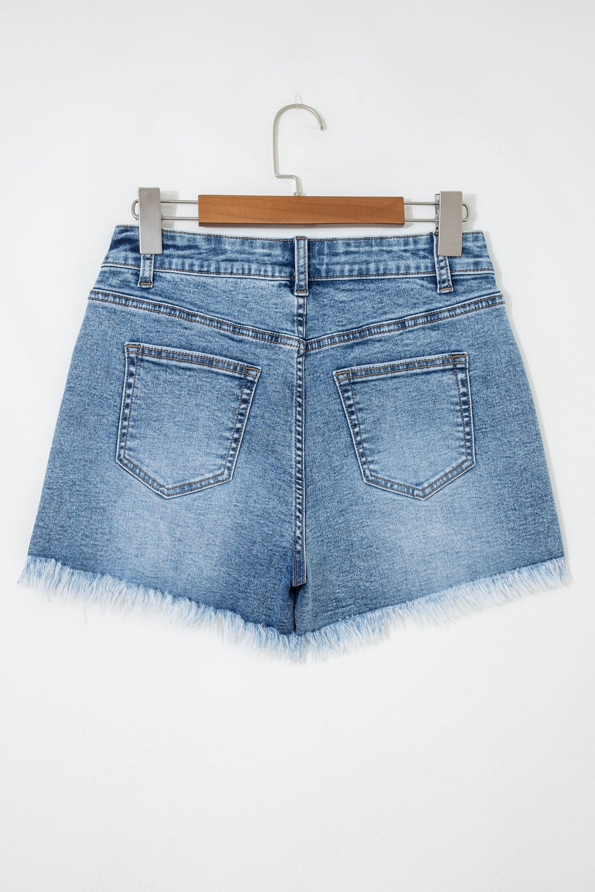 Hazel Blues® |  Dusk Blue Western Embroidery Stud Denim Shorts Summer Daily Wear