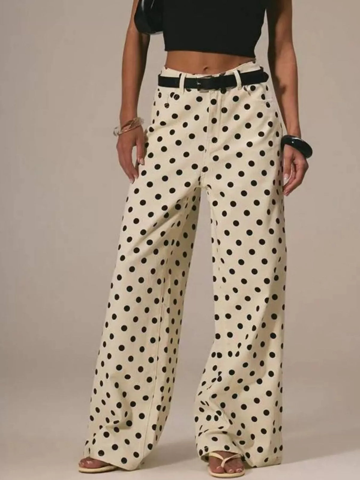 Hazel Blues® |  Polka Dot Wide Leg Jeans