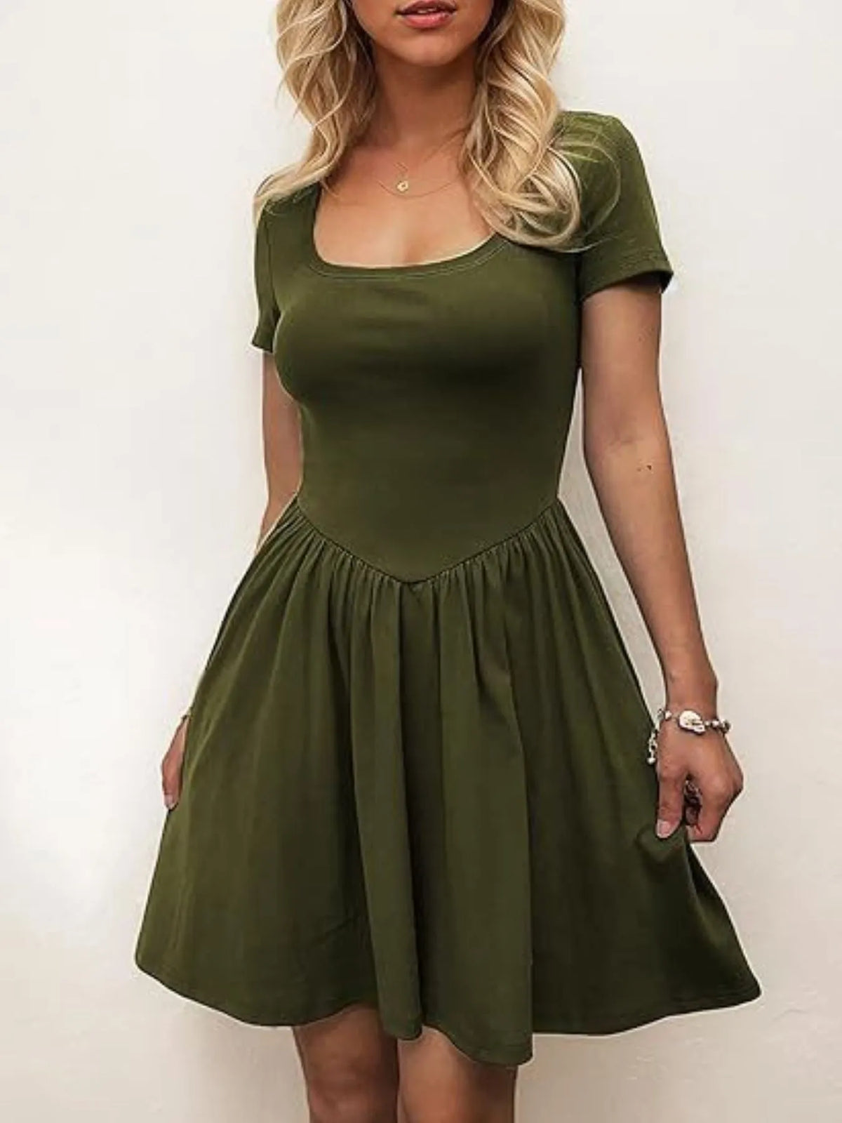 Hazel Blues® |  Short Sleeve Round Neck Mini Dress
