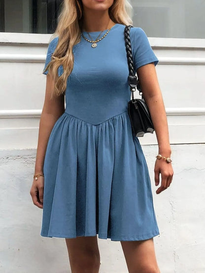 Hazel Blues® |  Short Sleeve Round Neck Mini Dress