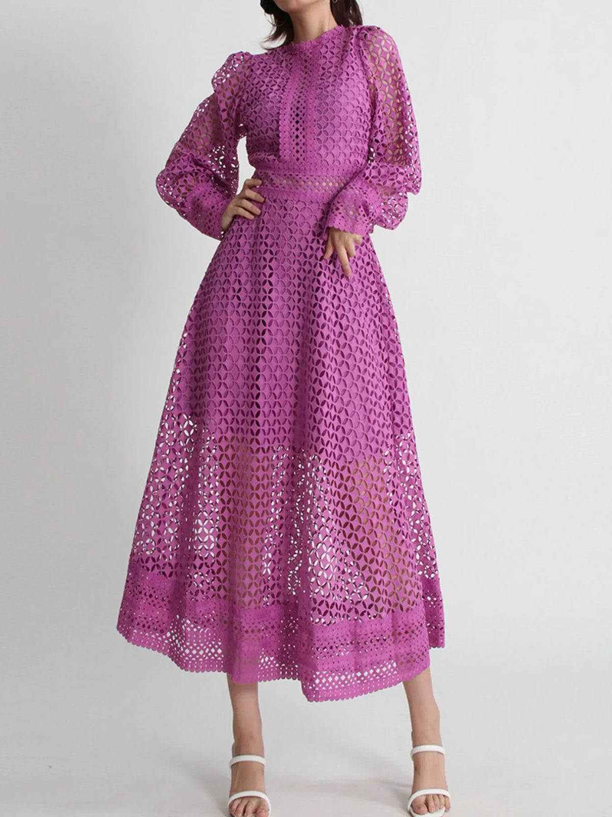 Hazel Blues® |  Lace Long Sleeve Midi Dress