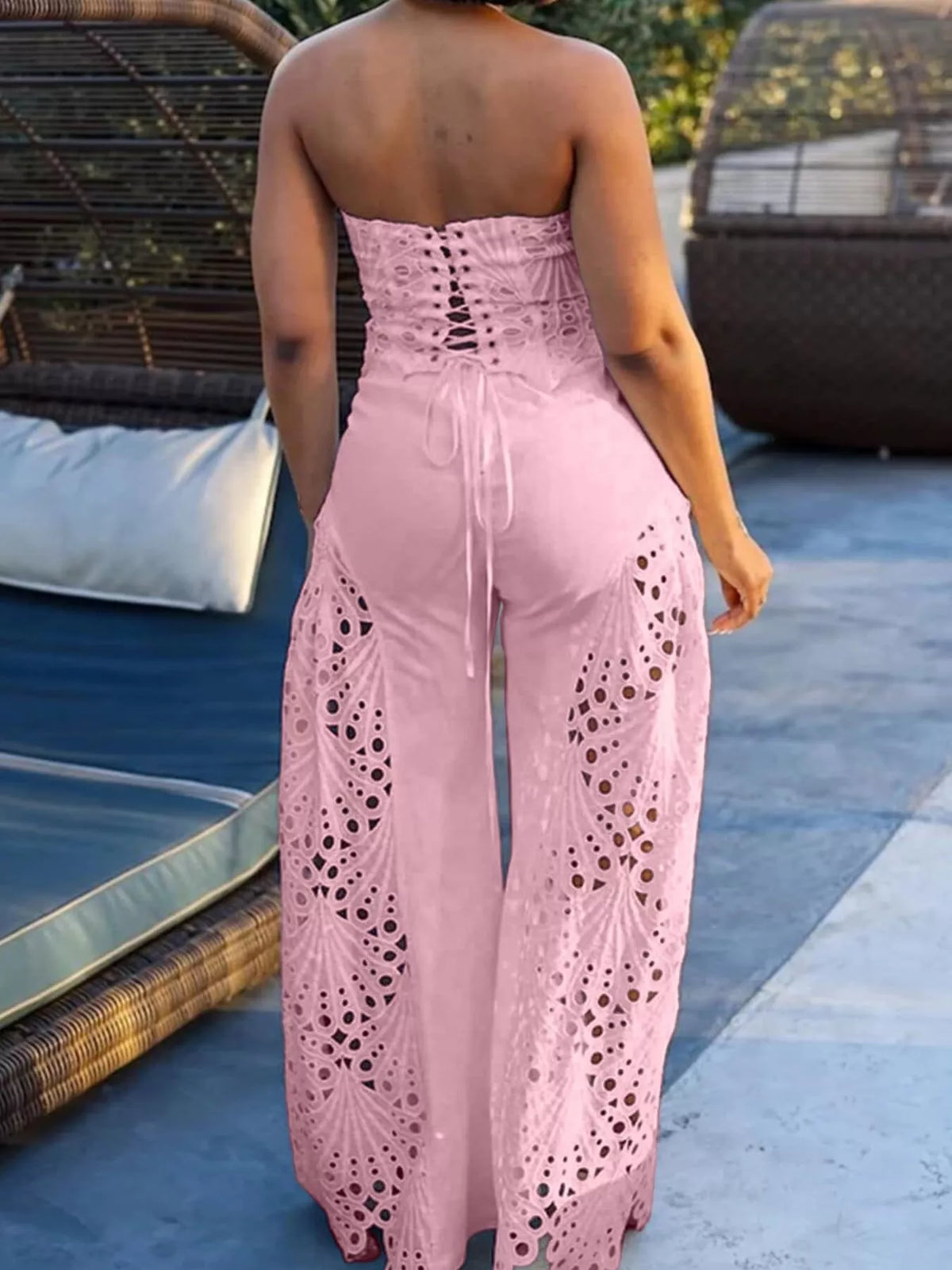 Hazel Blues® |  Hollow-Out Tube Top and Pants Two-Piece Set