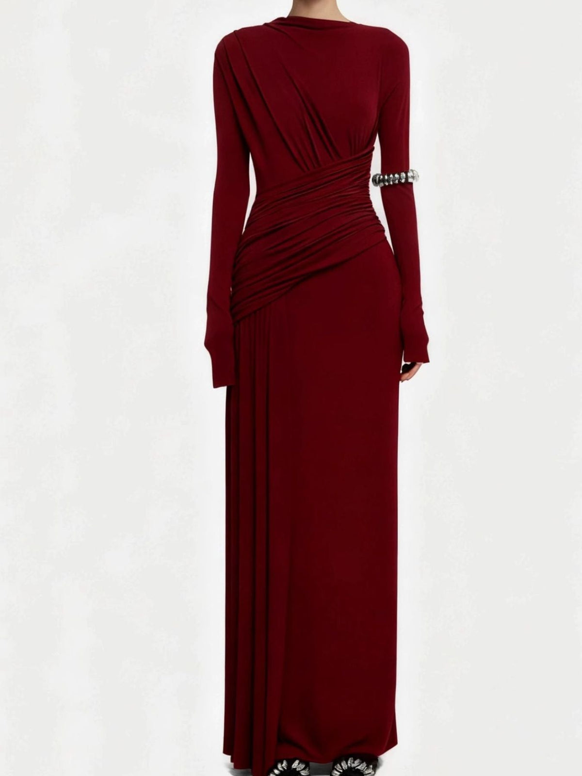 Hazel Blues® |  Ruched Long Sleeve Maxi Dress
