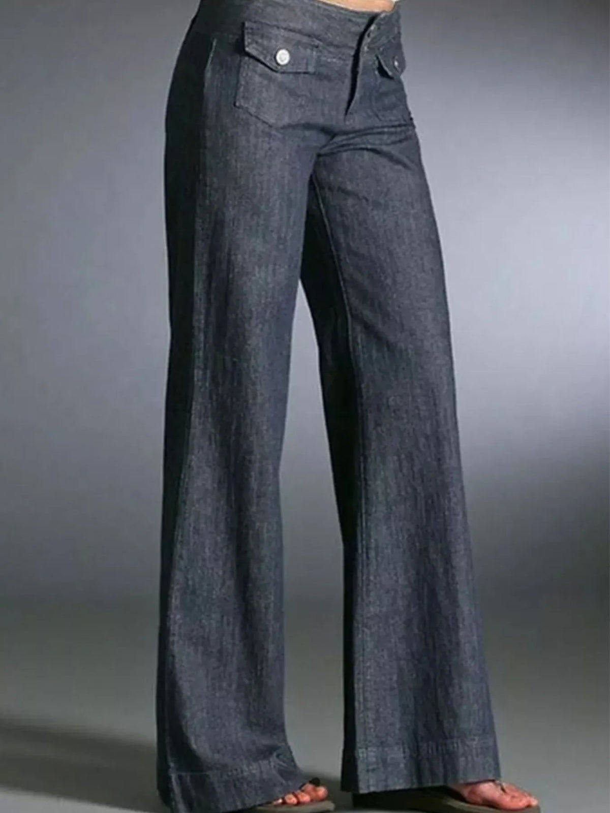 Hazel Blues® | High-Waisted Wide-Leg Wash Jeans