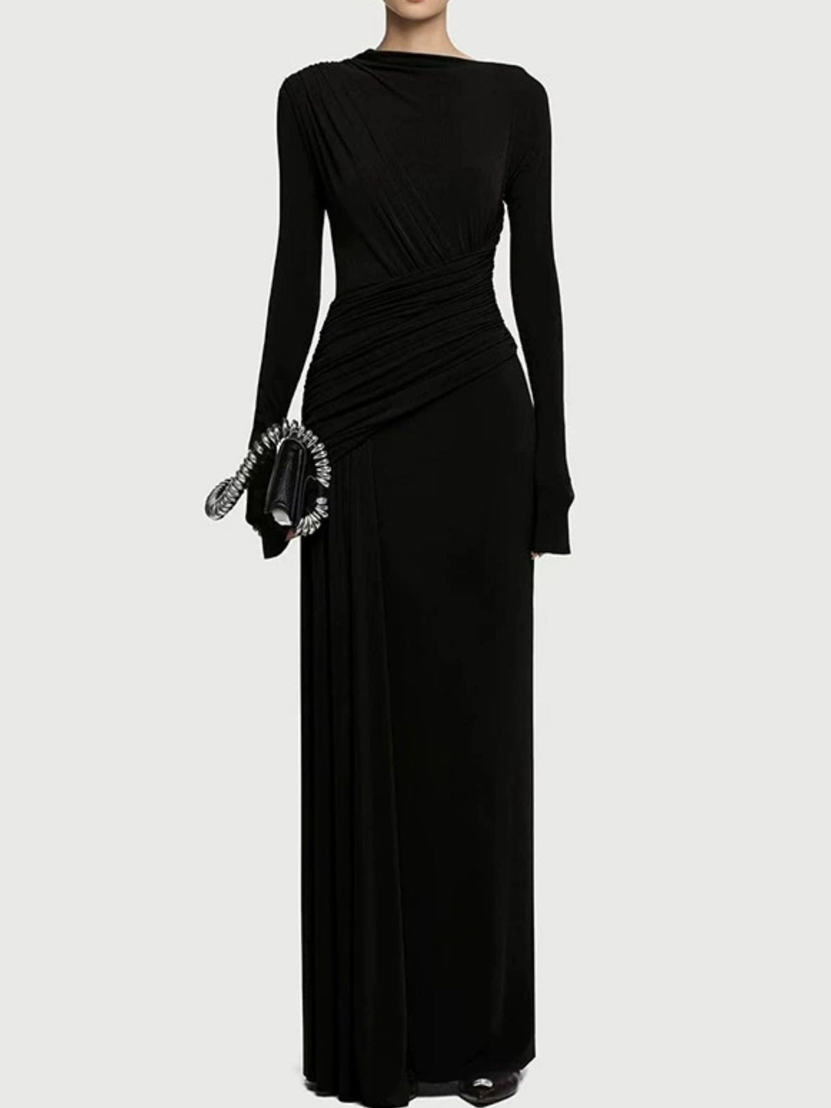 Hazel Blues® |  Ruched Long Sleeve Maxi Dress