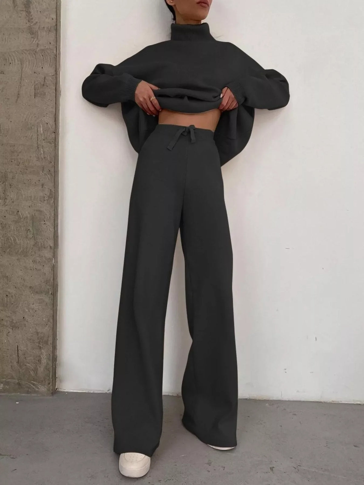 Hazel Blues® | Turtleneck Long Sleeve Top and Pants Sweater Set