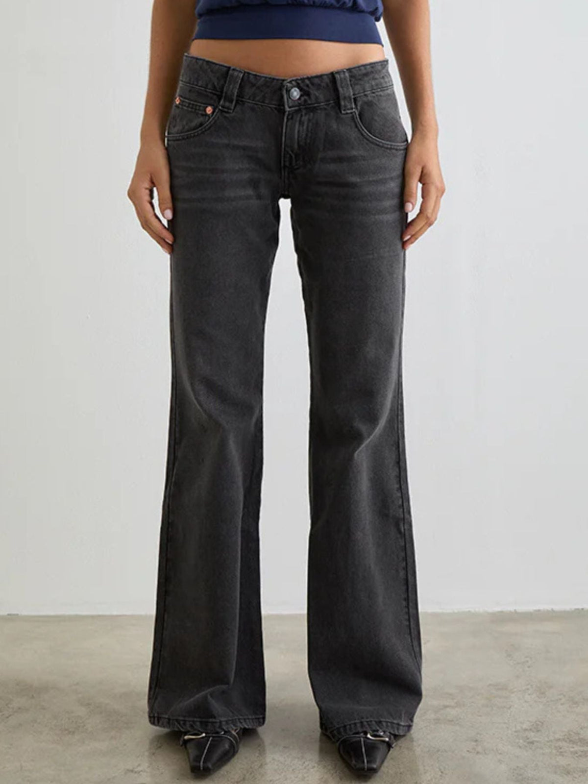 Hazel Blues® |  Low Rise Flare Leg Jeans