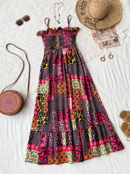 Hazel Blues® |  Smocked Leopard Cami Dress