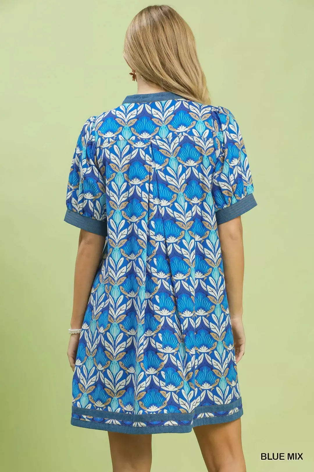 Hazel Blues® |  Umgee Mix Tile Print Mini Dress