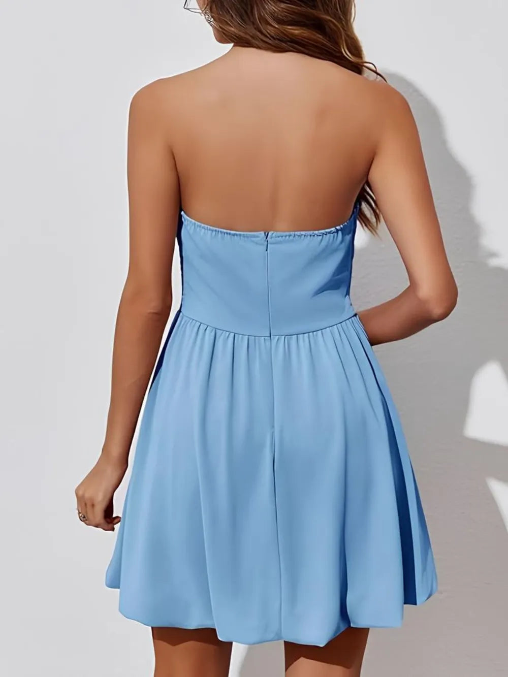 Hazel Blues® |  Ruched Tube Mini Dress