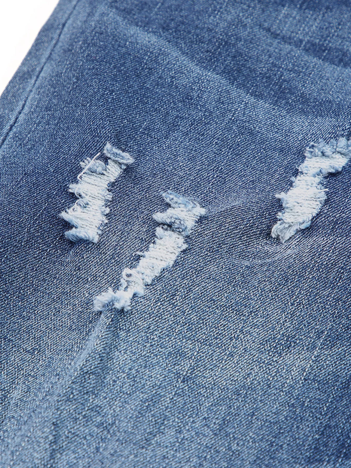 Hazel Blues® |  High Waist Distressed Straight Leg Jeans