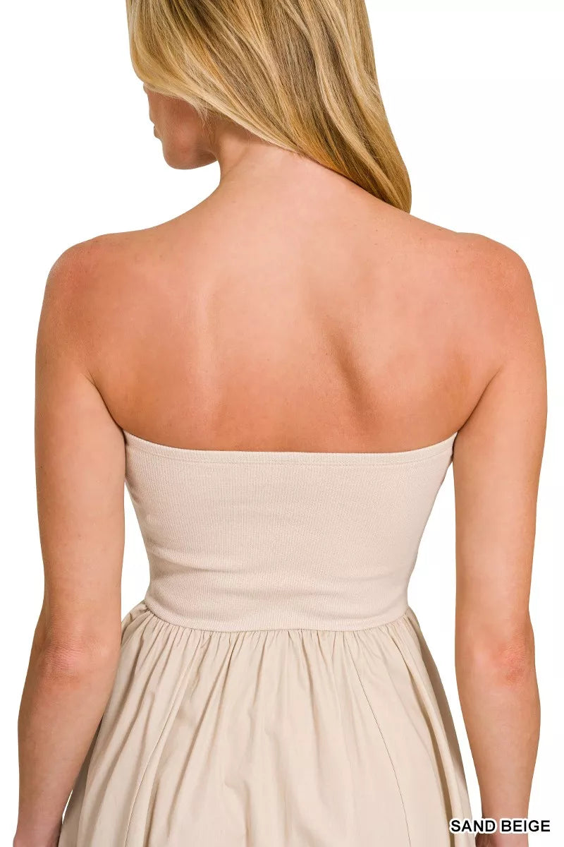 Hazel Blues® |  Zenana Combined Knit Tube Top Flare Mini Dress