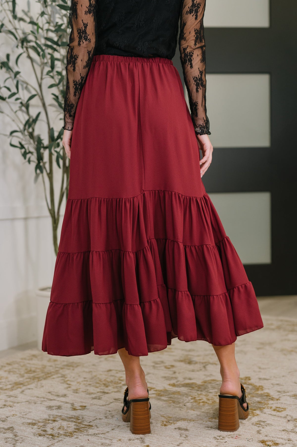 Hazel Blues® |  Easy Pick Tiered Maxi Skirt