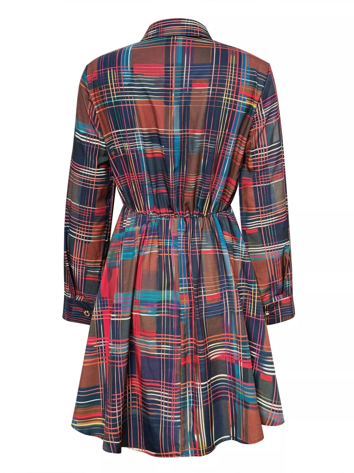 Hazel Blues® |  Plaid Long Sleeve Shirt Dress