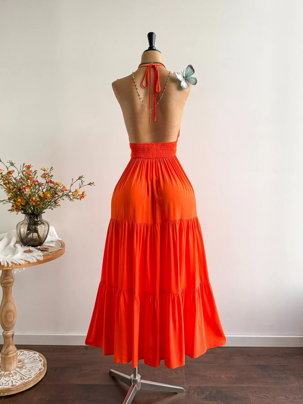 Hazel Blues® |  Halter Neck Tiered Dress