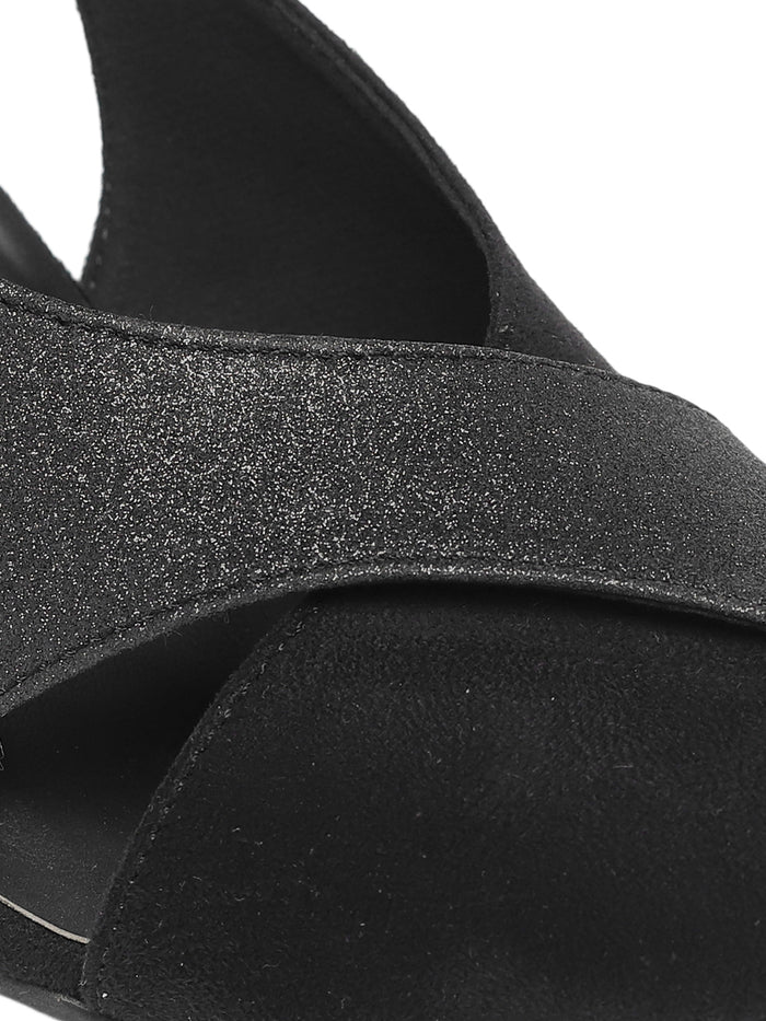 Addison Black Block Heels