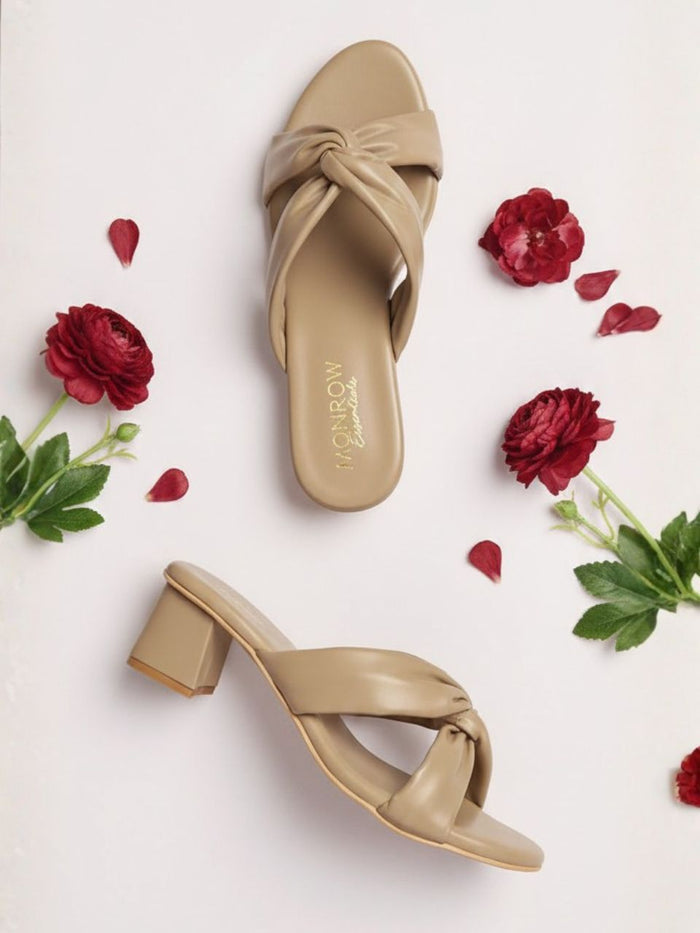 Alira Beige Block Heels