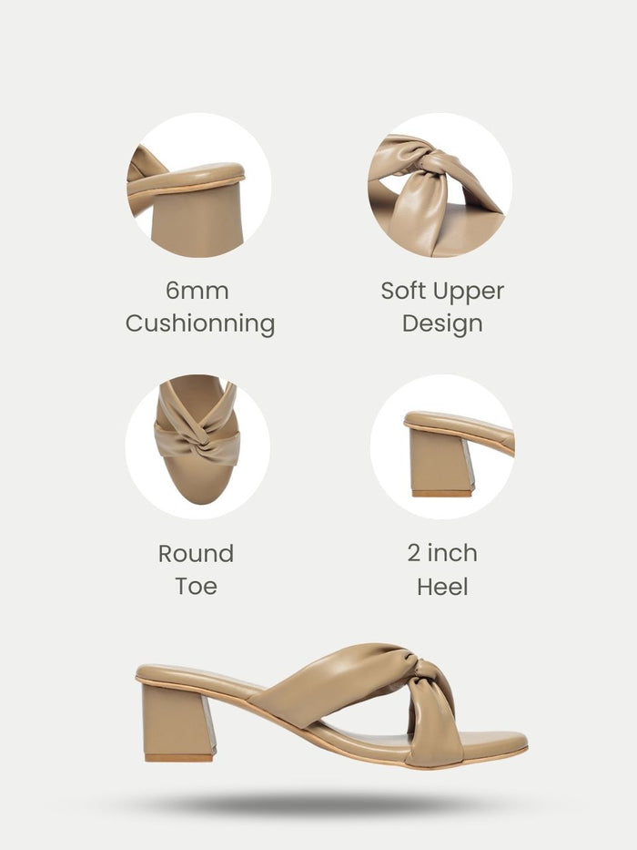 Alira Beige Block Heels