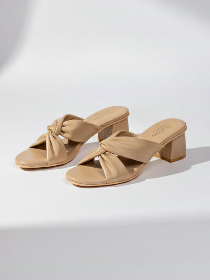 Alira Beige Block Heels