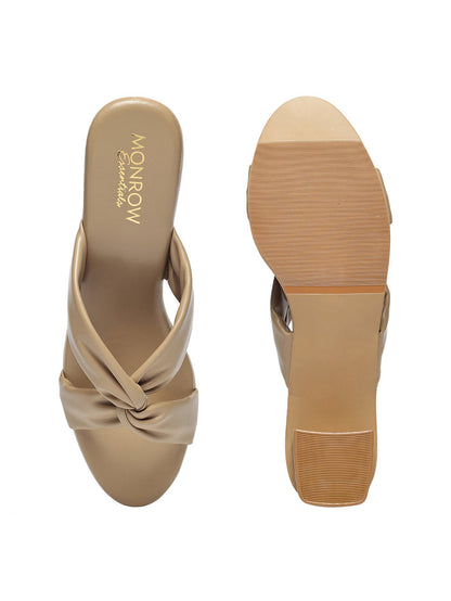 Alira Beige Block Heels