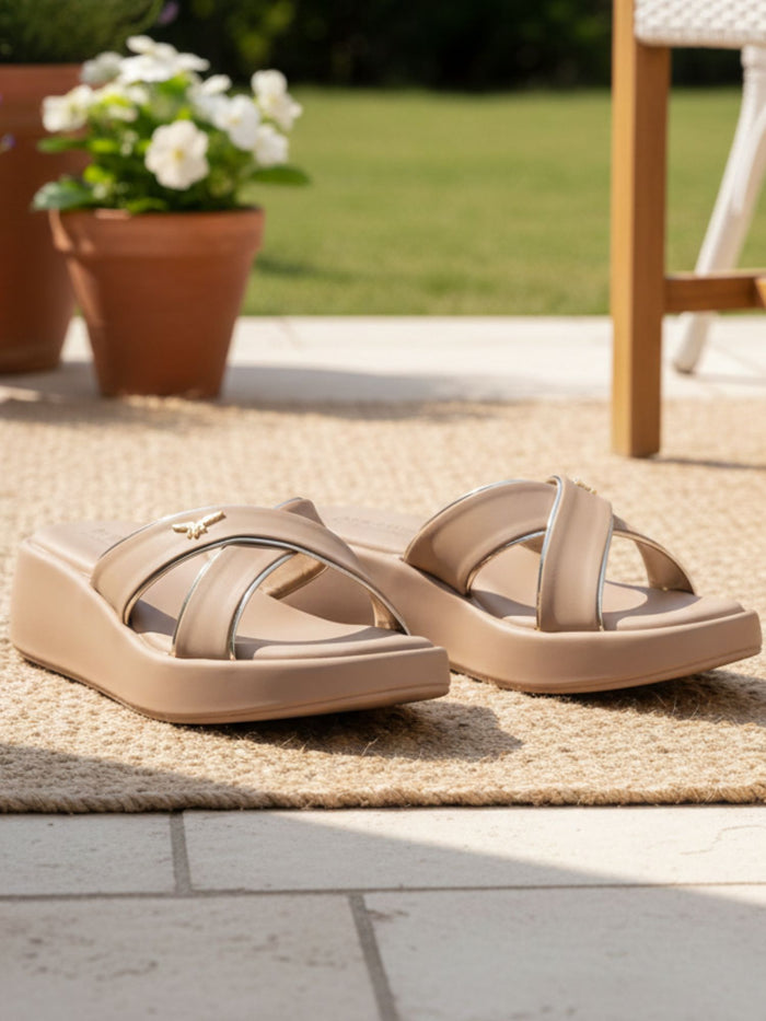Anne Beige Wedge Heels