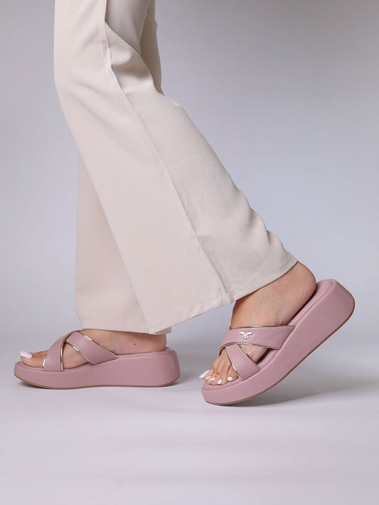 Anne Lavender Wedge Heels