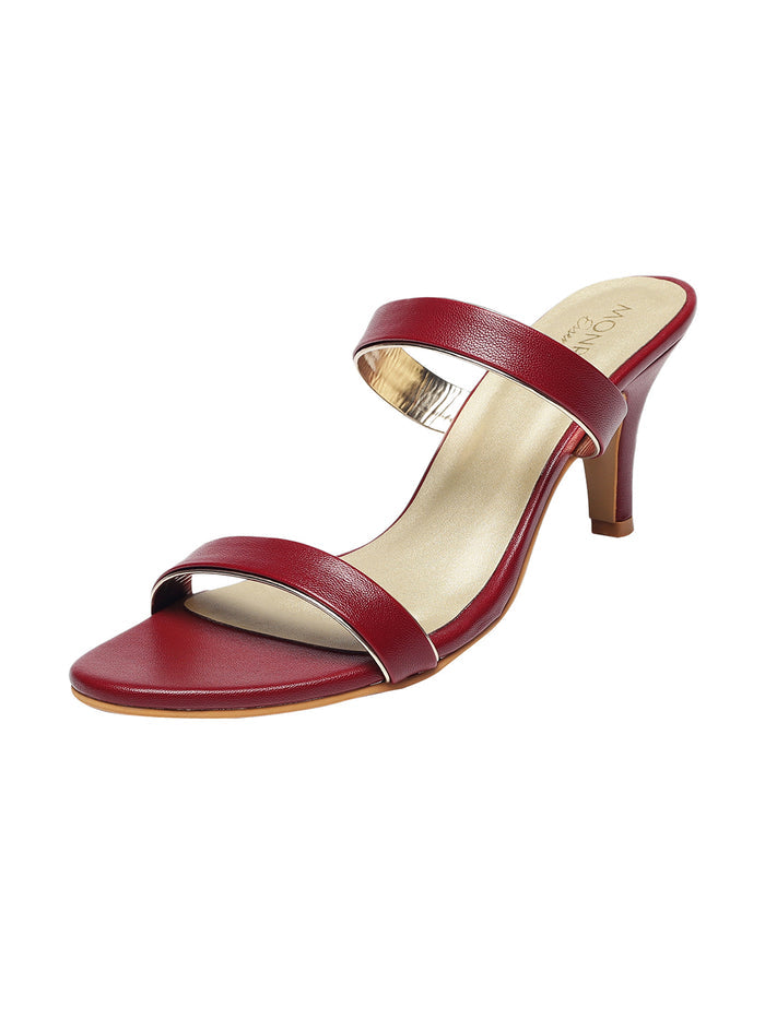 Annie Maroon Kitten Heels