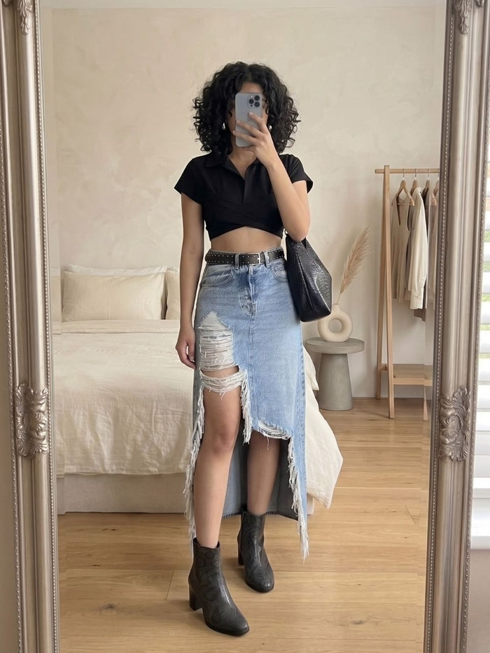 Ariel Black Block Heel Boots