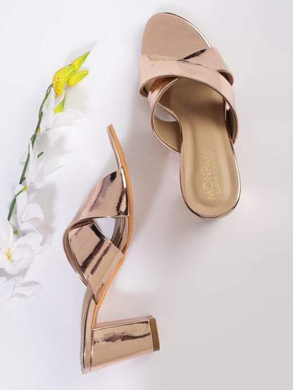 Ava Rose Gold Block Heels