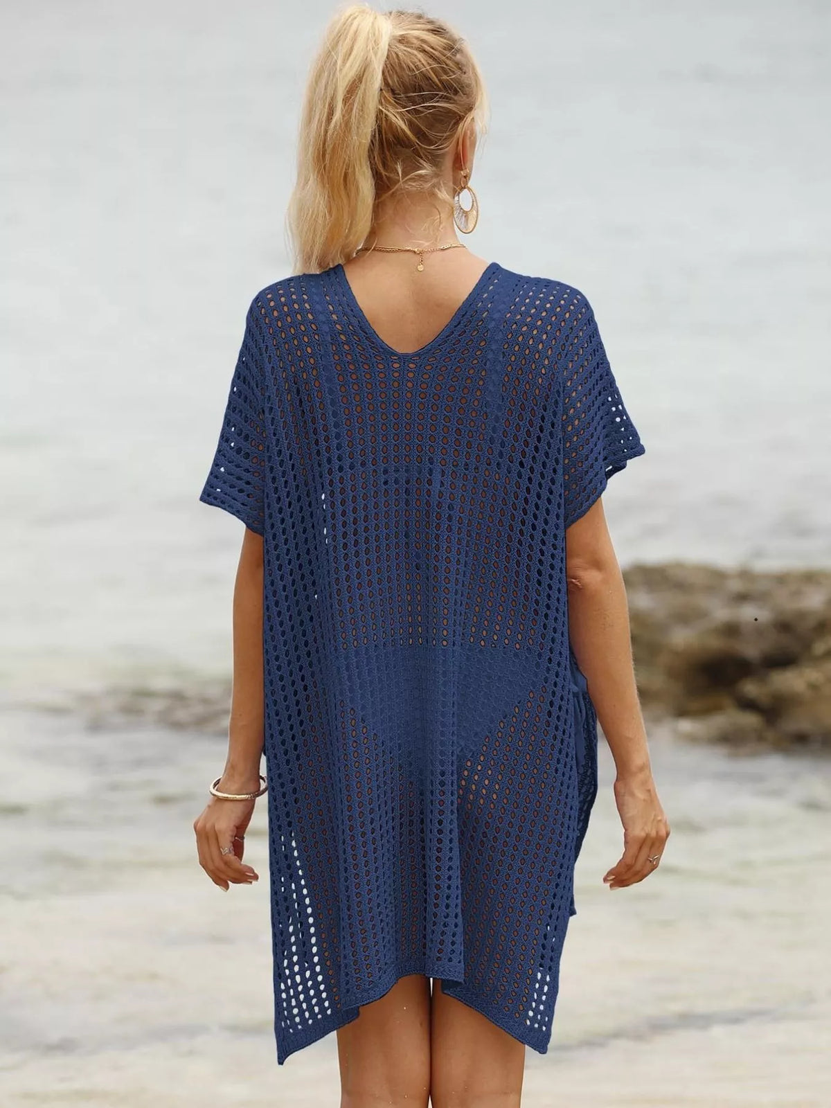 Hazel Blues® | Openwork V-Neck Slit Cover-Up
