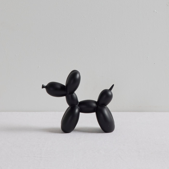 Balloon Dog Object - Black, playful black balloon animal decorative object with a sleek contemporary finish
