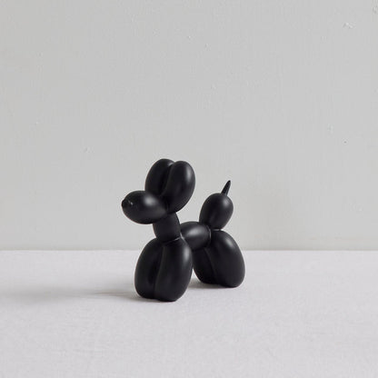 Balloon Dog Object - Black, playful black balloon animal ornament with a sleek contemporary finish