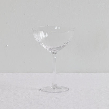 Bravo Coupe Glass Set - 2pc - Clear, lightly fluted clear cocktail coupe with a refined stemmed silhouette.