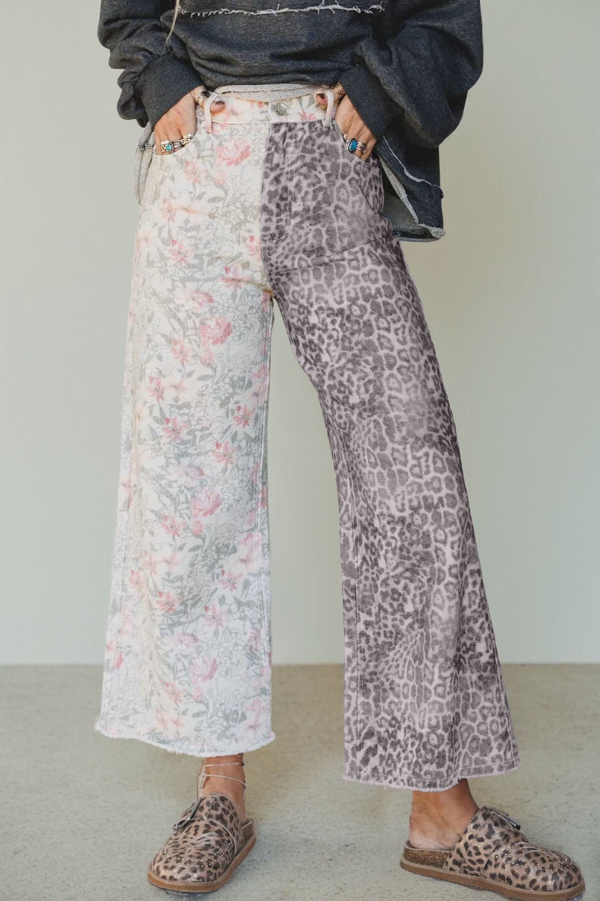 Hazel Blues® |  Leopard Love Jeans | Leopard Floral Jeans