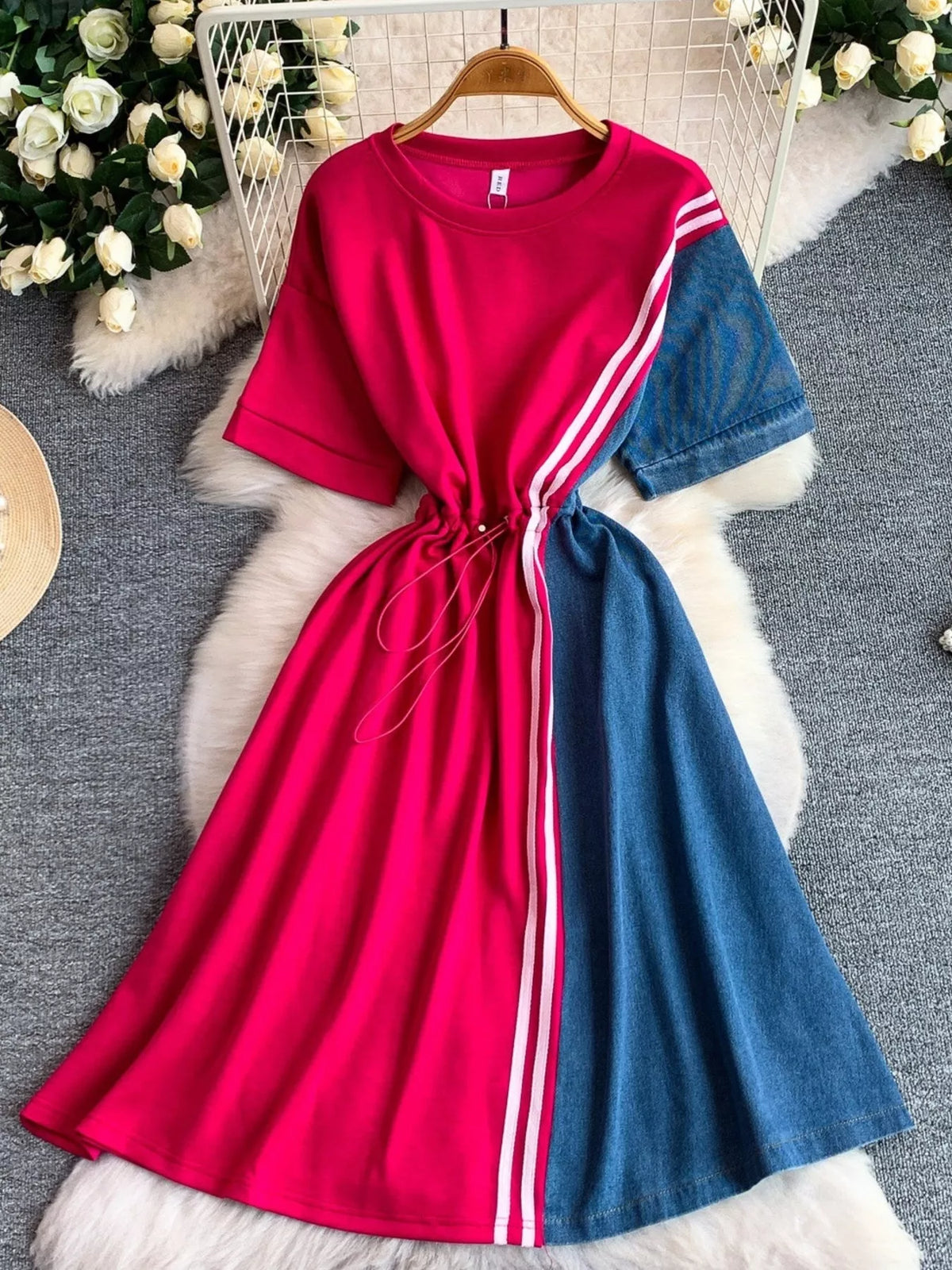 Hazel Blues® |  Color Block Short Sleeve Casual Dress