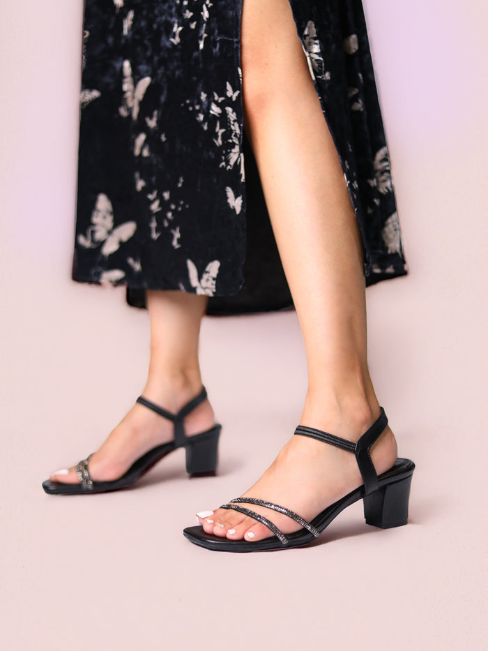 Casey Black Block Heels