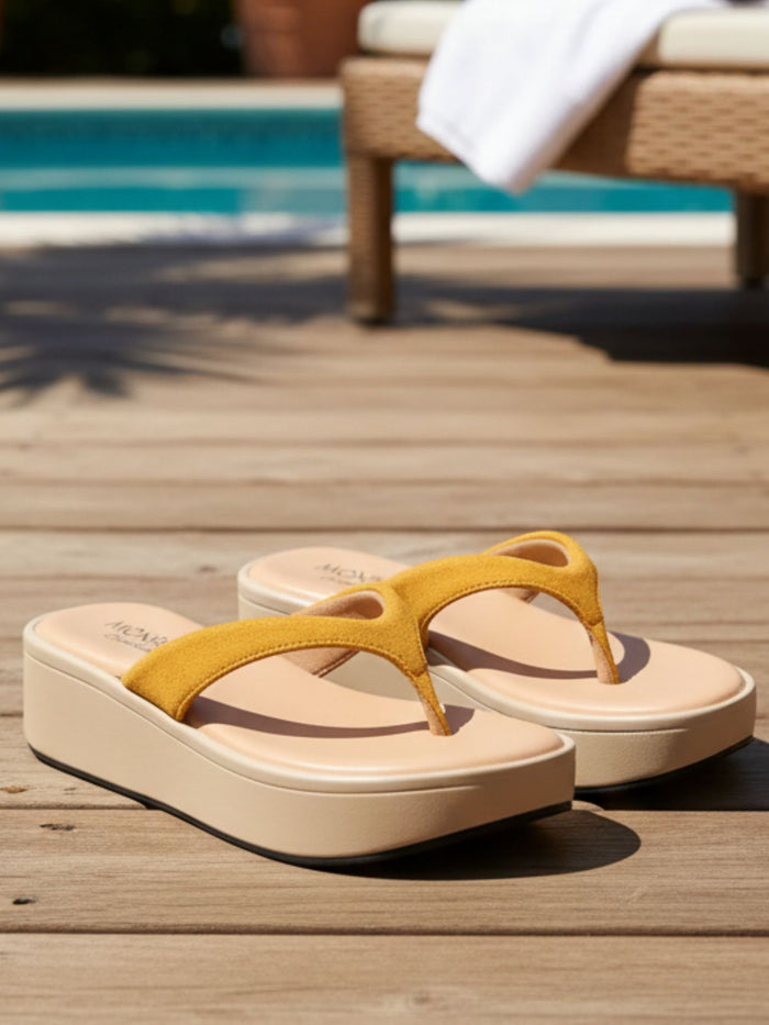 Catherine Yellow Flatform Heels