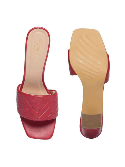 Claire Maroon Block Heel