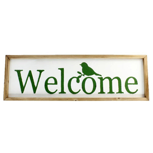 Decor - 'Welcome' Bird Sign