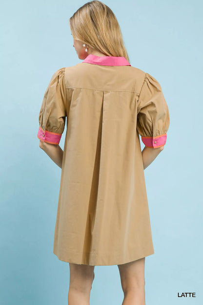 Hazel Blues® |  Umgee Embroidered Contrast Trim Tunic Dress