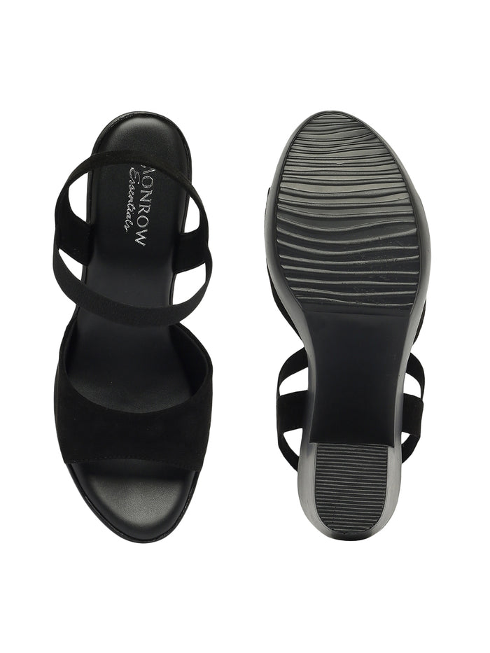 Dhriti Black Platform Heels