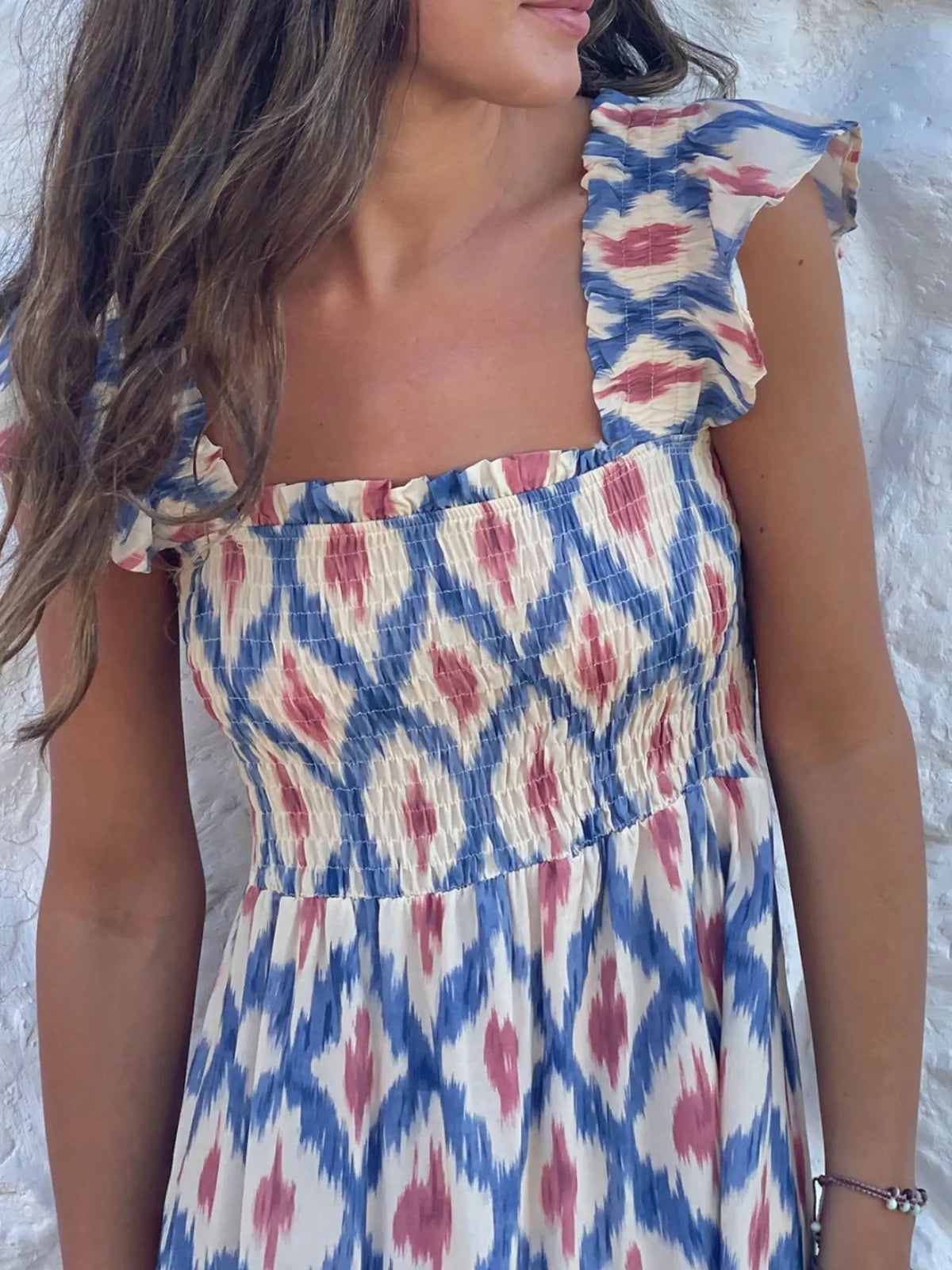 Hazel Blues® |  Smocked Ruffle Sleeve Maxi Dress