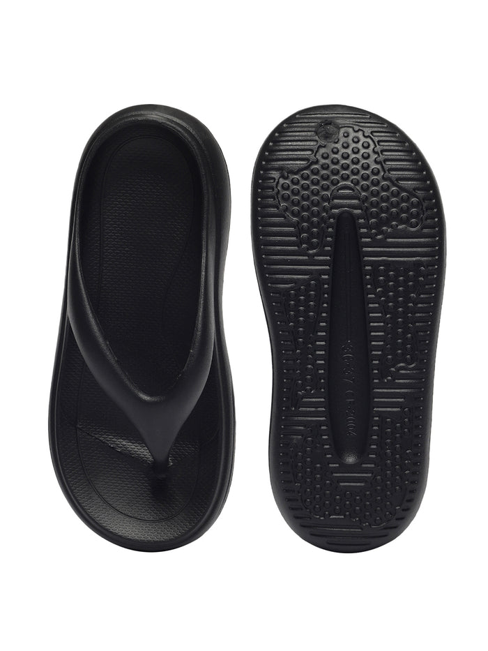 Elara Black Thong Flip-Flops