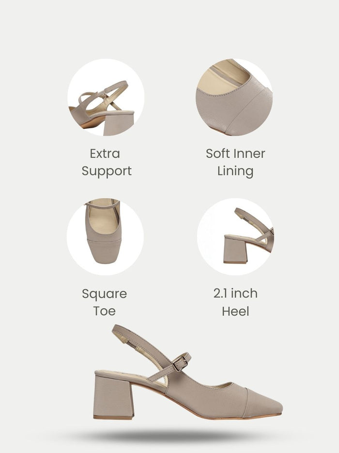 Elin Beige Block Heels