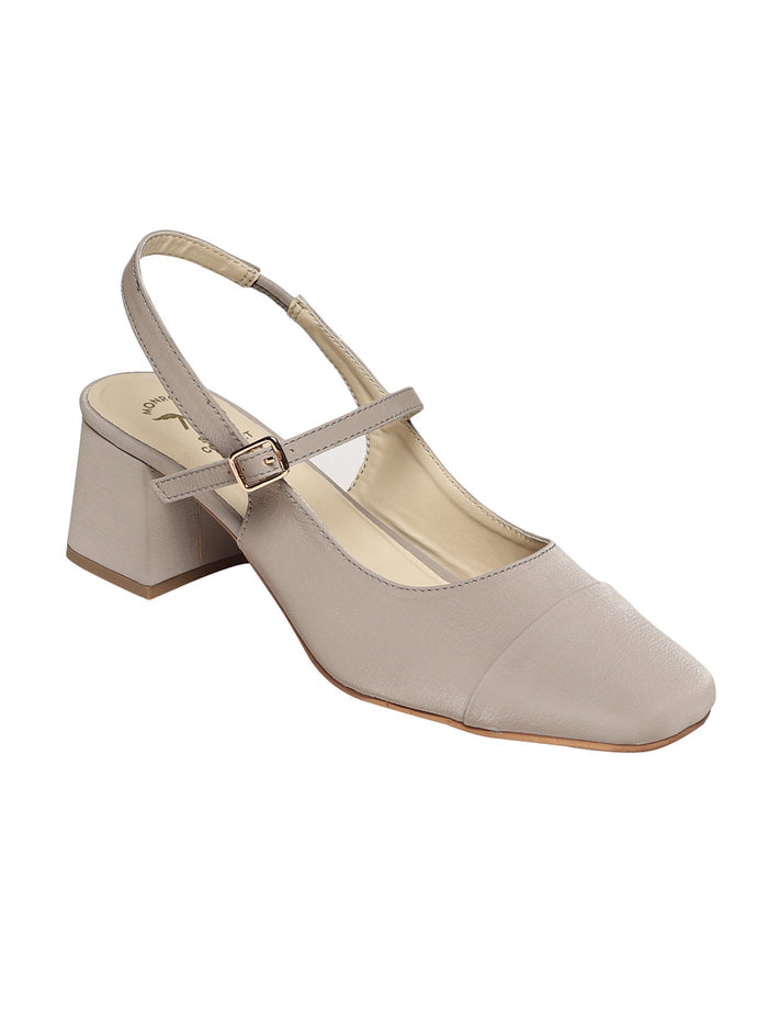 Elin Beige Block Heels