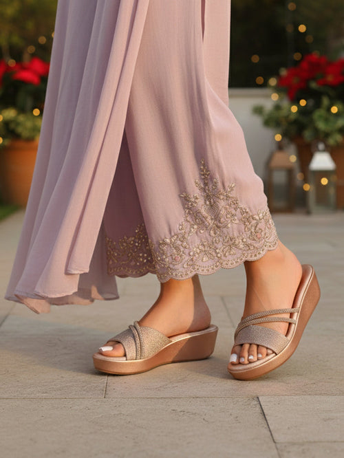 Elira Rose Gold Wedge Heels