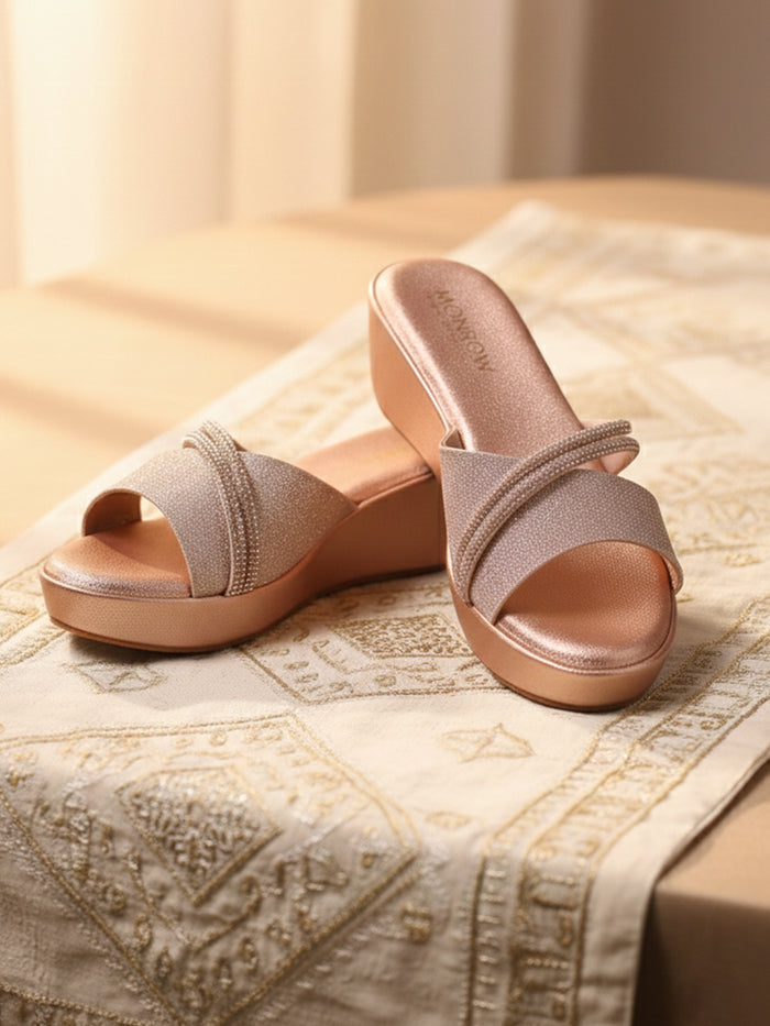 Elira Rose Gold Wedge Heels